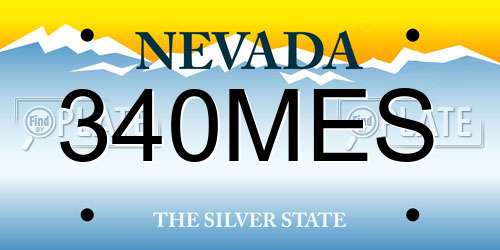340MES Nevada License Plate
