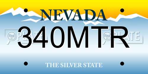 340MTR Nevada License Plate