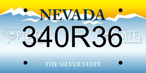 340R36 Nevada License Plate