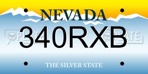 340RXB Nevada License Plate
