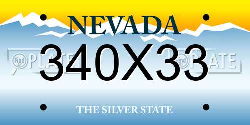 340X33 Nevada License Plate