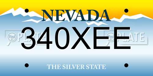 340XEE Nevada License Plate