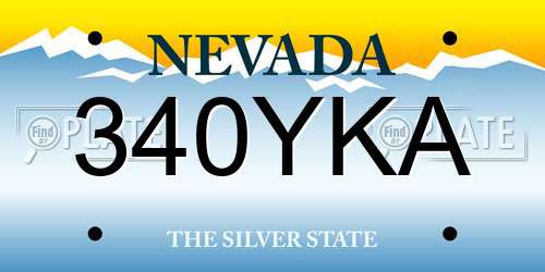 340YKA Nevada License Plate