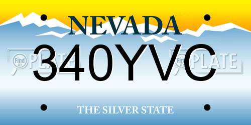 340YVC Nevada License Plate