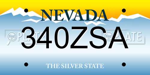 340ZSA Nevada License Plate