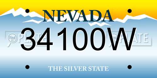 34100W Nevada License Plate