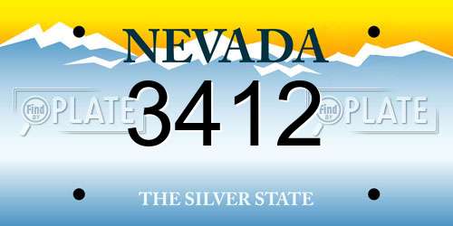 3412 Nevada License Plate
