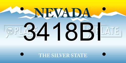 3418BI Nevada License Plate