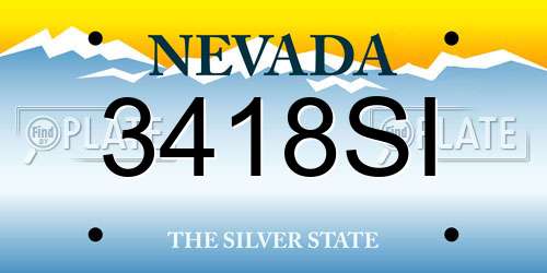 3418SI Nevada License Plate