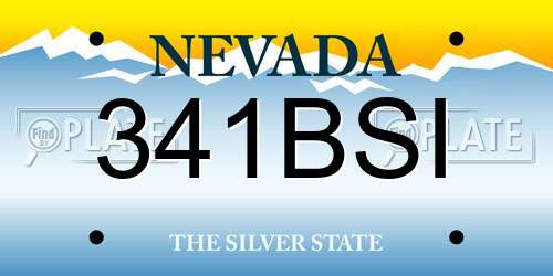 341BSI Nevada License Plate