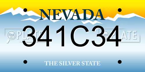 341C34 Nevada License Plate