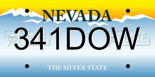 341DOW Nevada License Plate