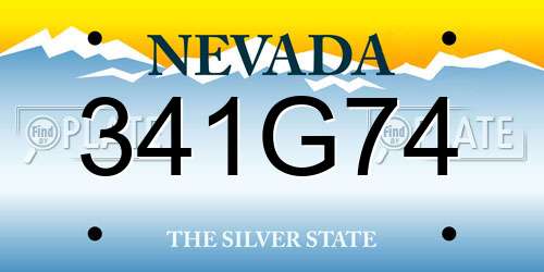 341G74 Nevada License Plate