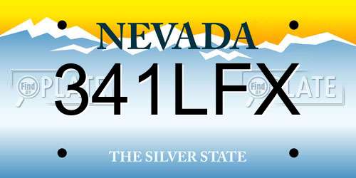 341LFX Nevada License Plate