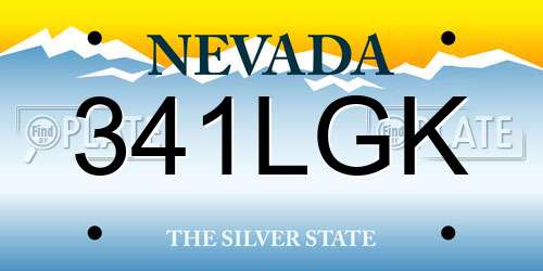 341LGK Nevada License Plate