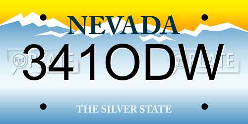 341ODW Nevada License Plate