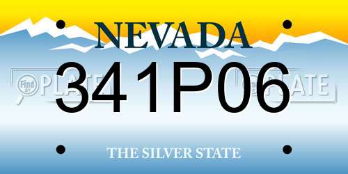 341P06 Nevada License Plate
