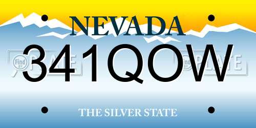 341QOW Nevada License Plate