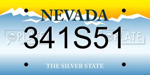 341S51 Nevada License Plate