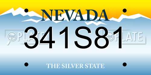 341S81 Nevada License Plate