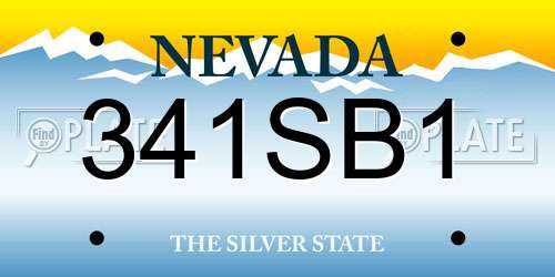 341SB1 Nevada License Plate