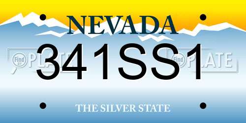 341SS1 Nevada License Plate