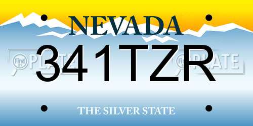 341TZR Nevada License Plate