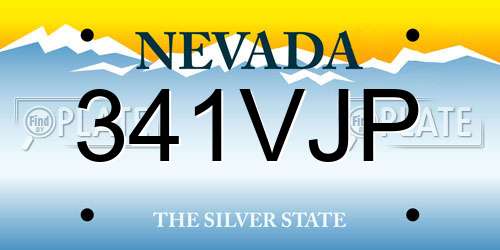 341VJP Nevada License Plate