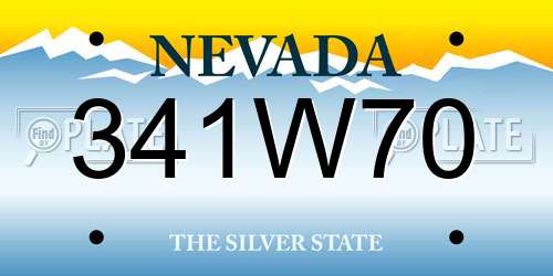 341W70 Nevada License Plate
