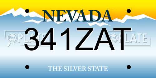 341ZAT Nevada License Plate