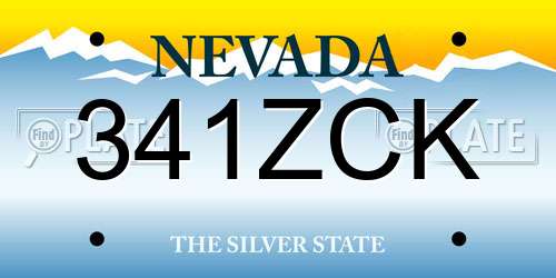 341ZCK Nevada License Plate