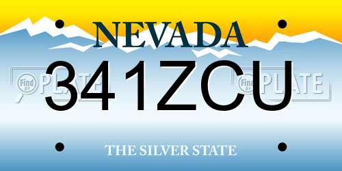 341ZCU Nevada License Plate