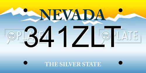 341ZLT Nevada License Plate