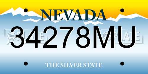 34278MU Nevada License Plate