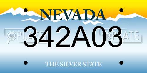 342A03 Nevada License Plate