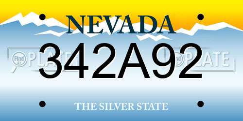 342A92 Nevada License Plate
