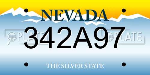 342A97 Nevada License Plate