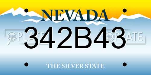 342B43 Nevada License Plate