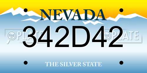 342D42 Nevada License Plate