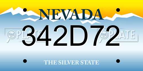 342D72 Nevada License Plate