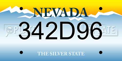342D96 Nevada License Plate