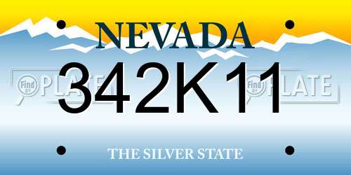 342K11 Nevada License Plate