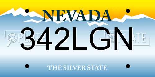 342LGN Nevada License Plate