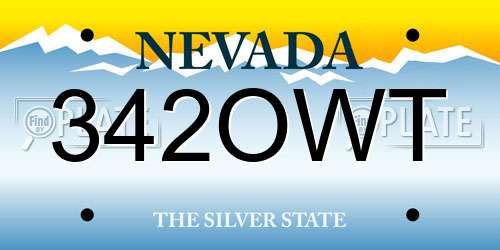 342OWT Nevada License Plate