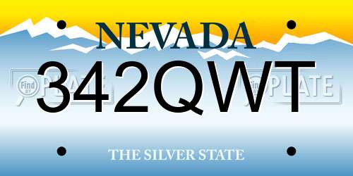 342QWT Nevada License Plate