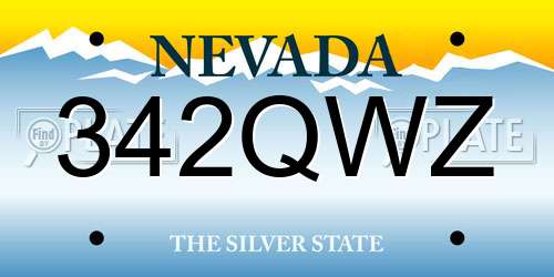 342QWZ Nevada License Plate