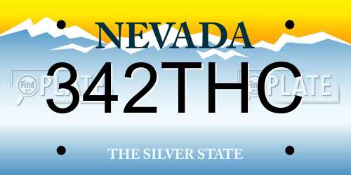 342THC Nevada License Plate