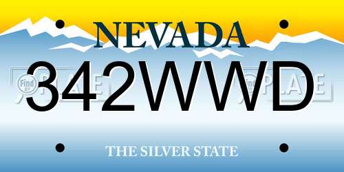 342WWD Nevada License Plate