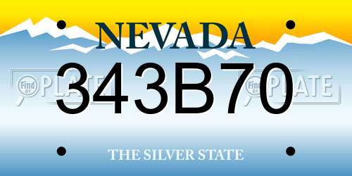 343B70 Nevada License Plate