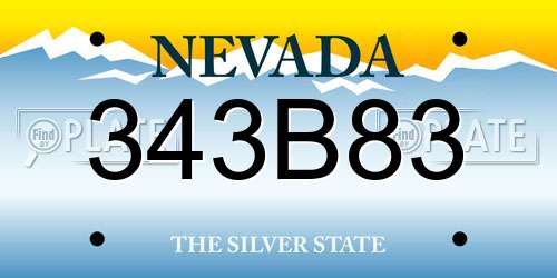 343B83 Nevada License Plate